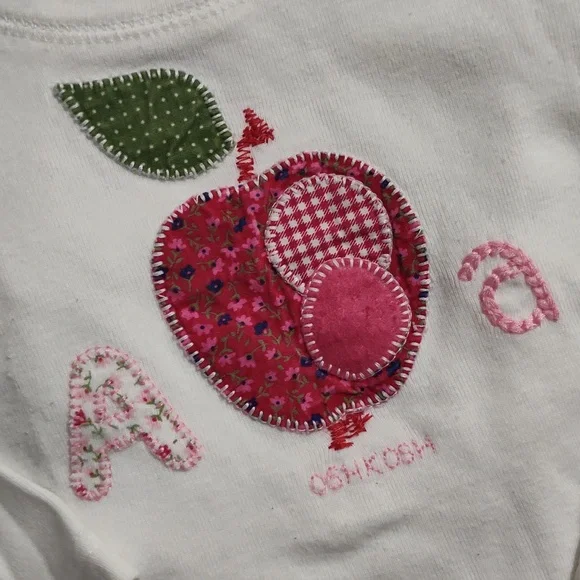 Y2K OshKosh B'gosh A For Apple Pink Knit Toddler Sweater 3pc Set 12/18m - Picture 7 of 11